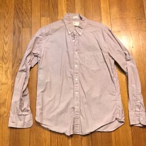 J crew men’s crimson stripe button up